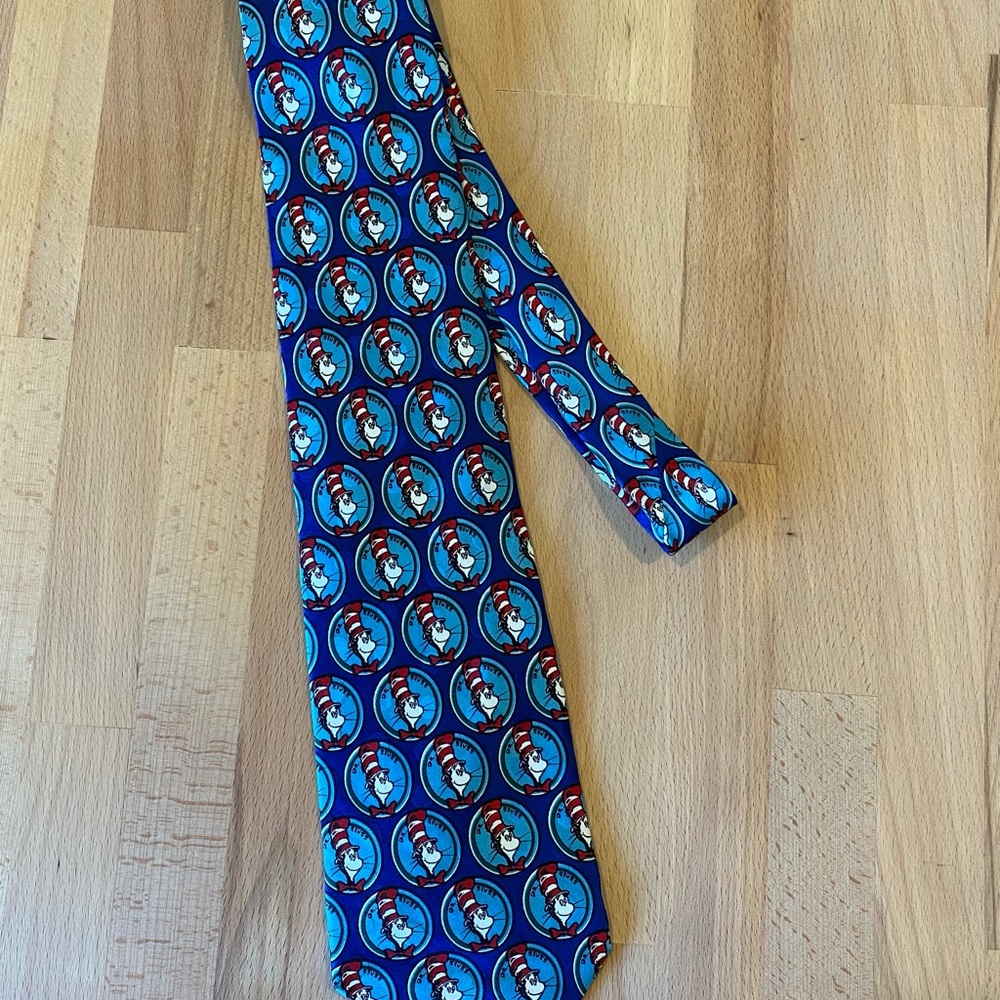 Vintage 1994 Dr Seuss Cat In The Hat silk tie